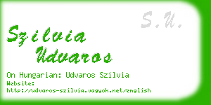 szilvia udvaros business card